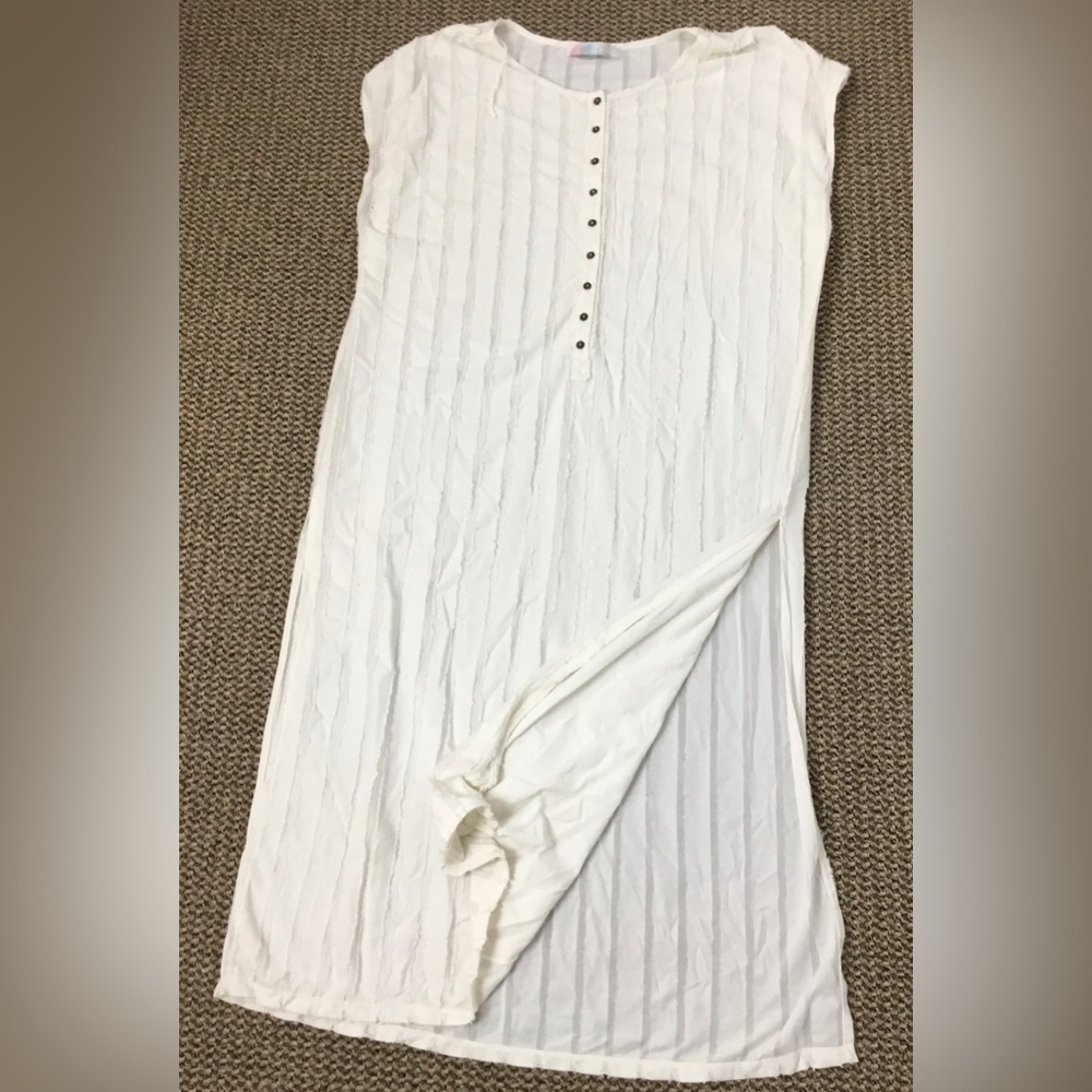 Free People FP Beach Cream Eyelash Ribbed Dress / Cover Up Oversize S